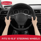 Rubbermaid Steering Wheel Cover – Universal Fit 14.5"–15" Steering Wheel Cover, Anti-Slip Grip, Breathable Leather, All-Seaso