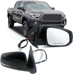Right Passenger side Mirror Fits 2016-2022 Toyota Tacoma With Power Glass, Heated, Turn Signal, Blind Spot Detection and Manual Folding Match to Midnight Black Metallic Replace TO1320350 (8Pins)