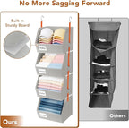 4 Pcs Modular Closet Organizer - Detachable & Foldable Hanging Storage Cubes, 88L Total Capacity, Heavy Duty Fabric Shelves f