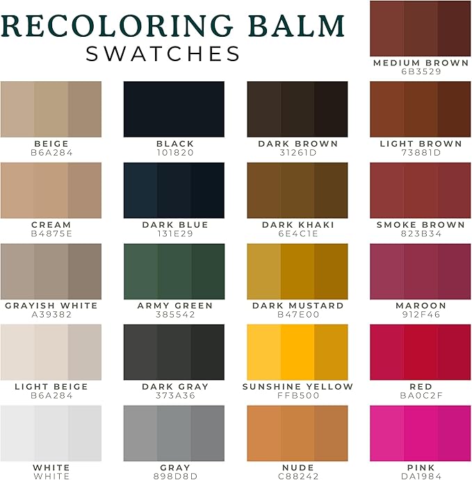 Clyde's™ Recoloring Balm | Non-Toxic Material Dye & Restorer for Furniture, Car Seats, & More | 23 Colors (Dark Mustard, 100M