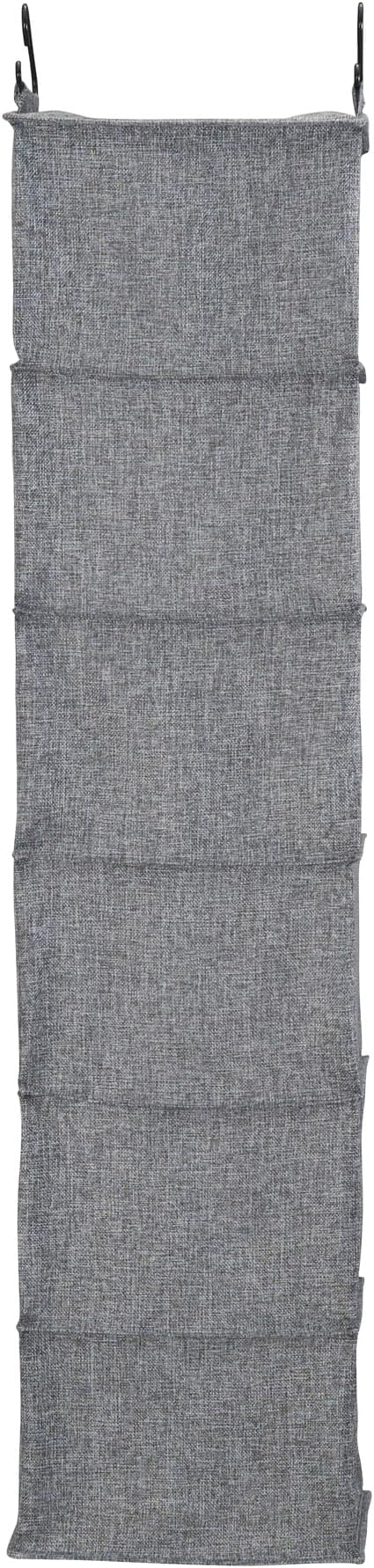 Household Essentials 6 Shelf Hanging Closet Organizer, Hanging Closet Shelf, Fabric Poly Linen and PEVA Shelving