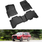 KIWI MASTER Floor Mats for 2013-2024 Toyota 4Runner, 2014-2023 Lexus GX460, Custom Fit All Weather Car Mats, Heavy Duty TPE Floor Liners, Front & Rear 2 Row, Black