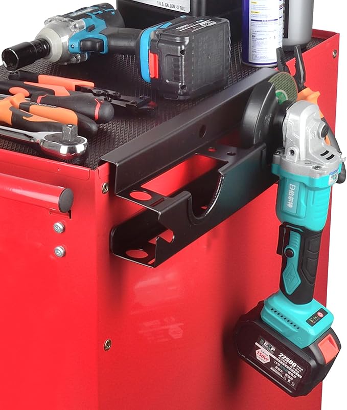 MUTUACTOR Power Tool Organizer,Heavy Duty 2 Bay Angle Grinder Stand Storage Rack,Quick Access Angle Grinder Rack,Anti-slip Po