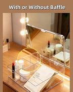 Acrylic Tea Bag Organizer with Lid, 9-Grid Clear Storage Box with Removable Dividers, Plastic Drawer Organizer for Tea Bags, 