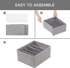 Qozary Pants Jeans Organizer for Closet, 4 Pack Drawer Organizers for Clothing, 5 Grids Wardrobe Clothes Storage for Deep Dra