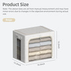 FHSQX 6 Pack Clothes Storage Bins with Metal Frame- Foldable Storage Bins for Clothes Linen Fabric Storage Box with Opening C