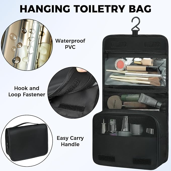 BAGAIL 9 Set Packing Cubes with Packing List Luggage Packing Organizers for Travel Accessories (Black)
