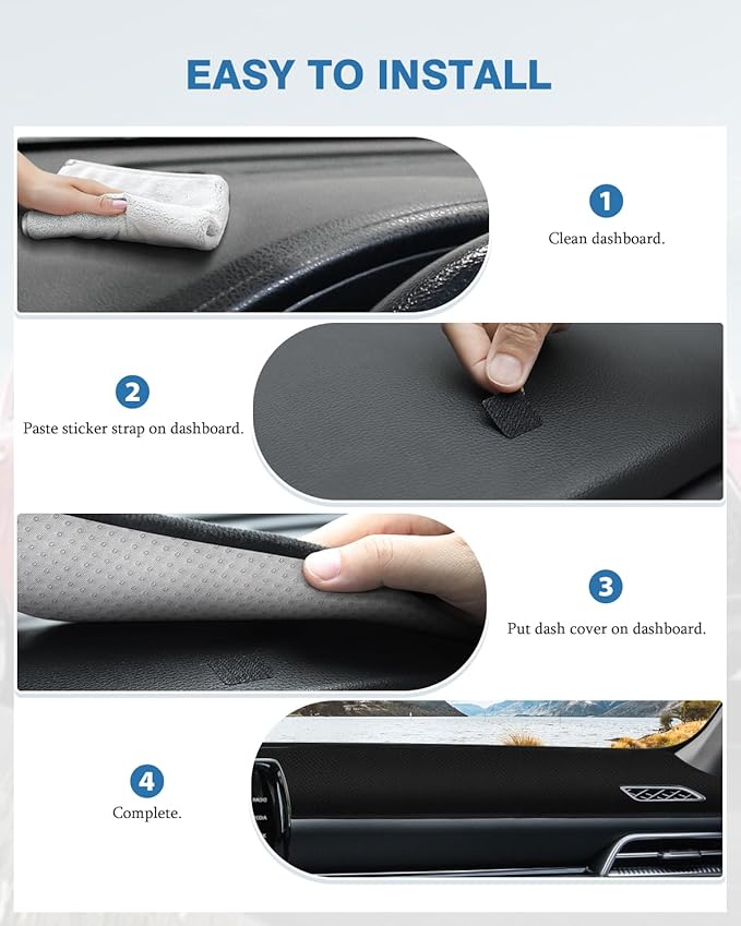 FIILINES Dash Cover Fit for Kia K5 2021-2025 (Without HUD), Dashboard Cover K5 Accessories Dash Mat Sunshade Nonslip Protecto