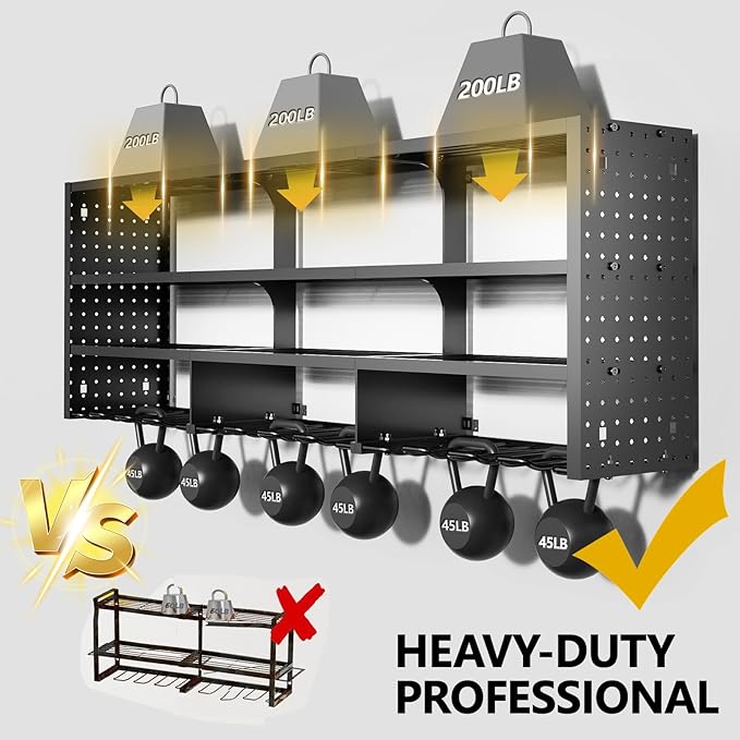 49" W Large Power Tool Organizer Wall Mount, 4 Layer Heavy Duty Metal Tool Storage Rack with 12 Drills Holder, Utility Racks 