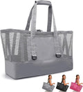 Large Mesh Beach Tote Bag - 50L Pool Bags with 2 Inner Zipper Waterproof Pockets for Swim Toys Towels Travel