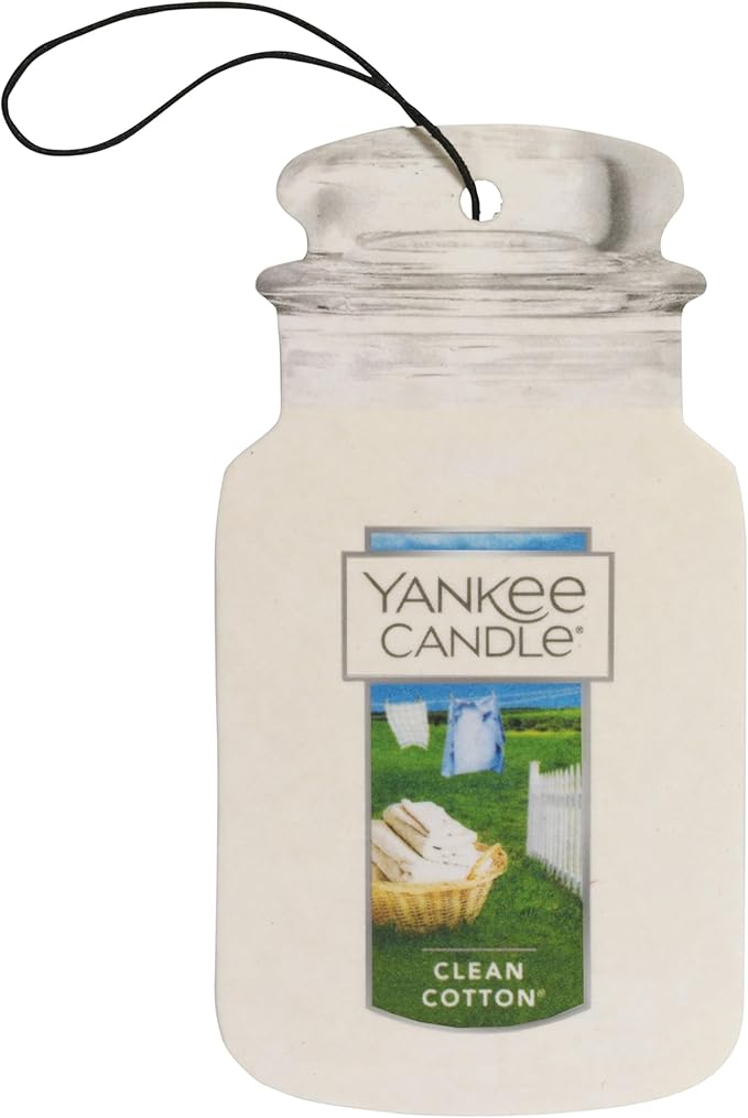 Yankee Candle Paper Car Jar, Clean Cotton (Pack of 6)