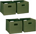 RiverRidge Folding Storage Bins with Handles Olive Cube Storage Organizer for Closet, Bedroom & Playroom - Closet Organizers 