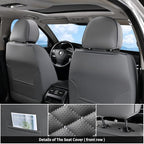 Coverado Car Seat Covers Full Set, Nappa Leather Seat Covers for Cars, 5 Seats Universal Waterproof Seat Covers, Front and Ba