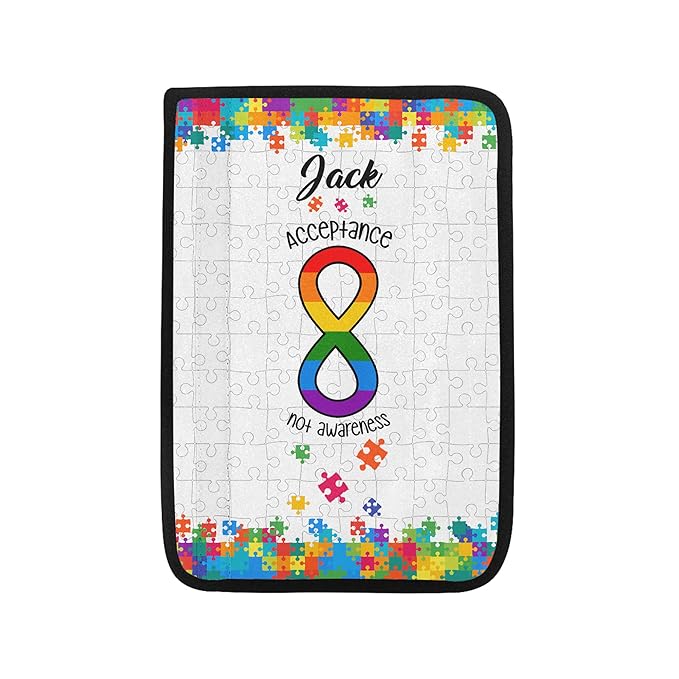 Acceptance Not Awareness Autism Awareness Seat Belt Cover for Kid Family Special Need Autistic Medical Alert Car Cushion Cover Support Autism Gift Personalized Name 31