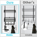 Kaiferty Over The Door Hooks Organizer, Coat Rack Over The Door Storage Hanger Towel Rack, Back of Door Storage Organizer for