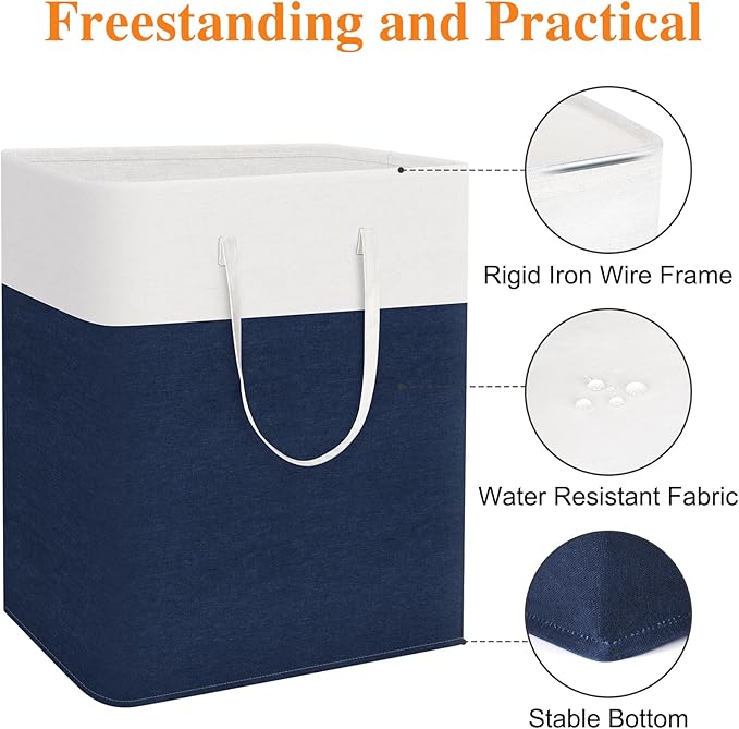 TasticTotes laundry basket 3-Pack, laundry hamper, Hamper with handles, collapsible laundry baskets, Waterproof dirty clothes