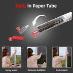 One Way Privacy Window Film Sun Blocking, Heat Blocking Window Tint for Home See Out But Not in, Static Cling & Anti UV, Black-Silver,35.4 Inch x 78.74 Inch