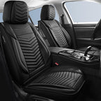 Nappa Leather Car Seat Covers Full Set, Black Car seat Protector 5 Seats, Waterproof Car Seat Cushion, Universal Automotive S