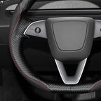 MEWANT DIY Stitching Steering Wheel Cover Wrap for Tesla Model 3 Highland 2023-2025/Model Y 2025 Highland for Tesla Model 3/Model Y Accessories(3D Style)