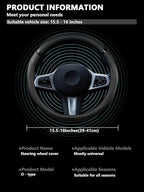Cxtiy Universal 15.5-16 Inch Steering Wheel Cover – Non-Slip Microfiber Leather, Easy Install, Thickened Grip, All-Season Com