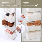 ANTIS'S HOME Over the Door Organizer Macrame Boho Nursery Storage with 5 Large Woven Pockets, Hanging Closet Basket for Bathr