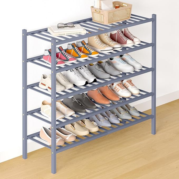 Smiry Bamboo Shoe Rack for Closet