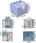 BOOVO Clear Lid Jewelry Box,4 Layers Jewelry Organizer Large Jewelry Storage Box with 3 Drawers,Jewelry Holder Organzier of R