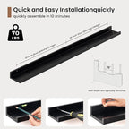 Picture Ledge Shelf, Floating Shelves Set of 2, 36 Inches Solid Wood Nursery Book Shelves for Toys Storage, Kids Bookshelf Wa