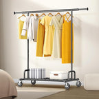 HOKEEPER Clothes Rack Collapsible Clothing Garment Rack Capacity 525LBS Clothing Racks on Wheels Heavy Duty Rolling Clothes R