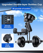 Suction Cup Mount for GoPro Camera Phone Holder, Rotatable Anti-Shake Suction Cup Camera Mount for Car, Windshield Suction Cup Mount for GoPro Hero 12/11/10/9 Insta360 X3 DJI Action