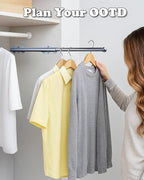 Valet Rod for Closet Pull Out, 12" Adjustable extending closet rod, Standard Retractable closet rod organization rack, Valet 