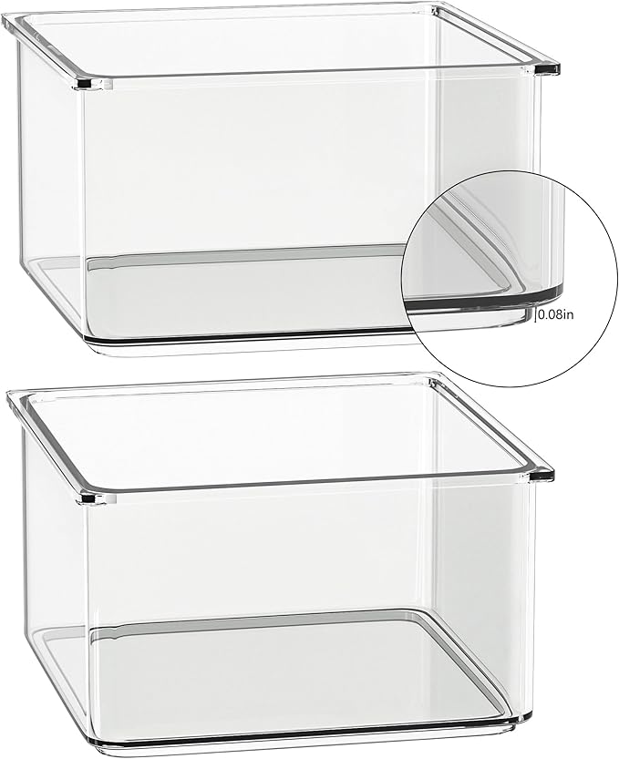 Hudgan 24 Pcs Small Drawer Organizer BinsSet, Stackable Drawer Divider Trays for Makeup Vanity, Bathroom, Office Desk, Straig