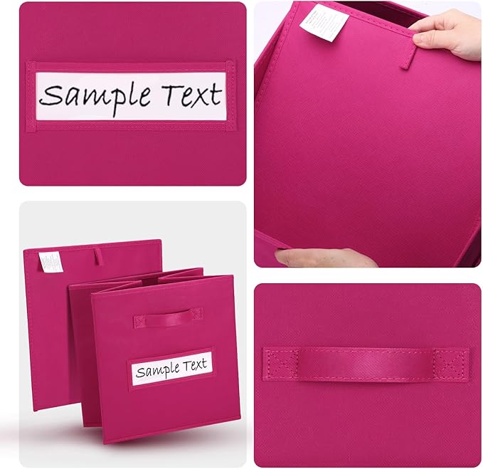 artsdi 13x13 storage cube bins (Set of 10) Foldable Fabric storage cubes with 10 Labels Window Cards & a Pen,13 inch cube sto