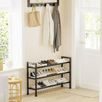 Mavivegue 19“- 43” Adjustable Shoe Rack, 3 Adjustable Length, 3 Tier Expandable Shoe Rack for Closet, Entryway, Shoe Shelf, B