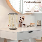 Mkono Necklace Holder Metal Jewelry Display Stand Necklace Organizer with 22 Hooks for Storage and Hanging Bracelet Keychain 