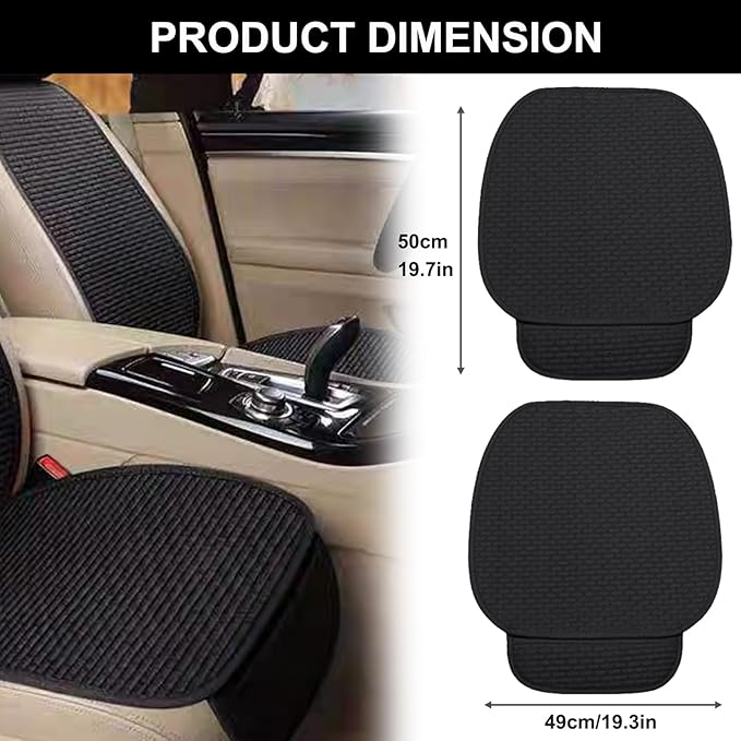 2PCS Car Seat Covers Cushion Pad Breathable Anti Slip Auto Seat Protector Pad with Storage Pocket Universal fit for Most Auto