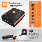 Sailnovo Car Rooftop Cargo Carrier 15 Cubic Feet, Waterproof 1000D PVC Car Roof Bag with Anti-Slip Mat, Combination Lock, Storage Bag, Door Hooks & Tie-Down Strap fit Vehicle with/Without Luggage Rack