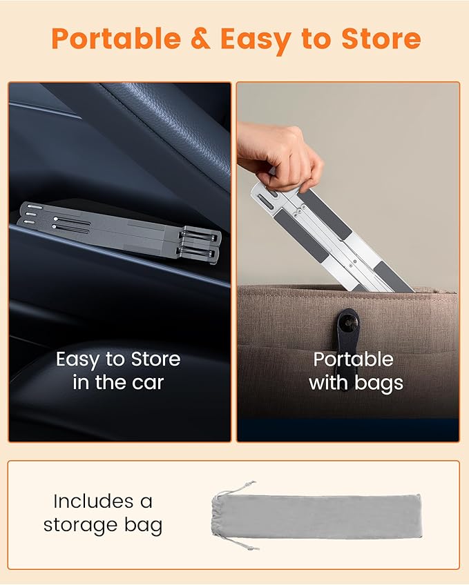 Steering Wheel Laptop Holder for Car SUV Pickup Truck Tesla Vehicle Workstation, Adjustable Foldable Portable iPad Tablet Laptop Stand for Desk, Tiktok Car Travel Essentials 2026 -Silver