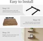 BGMG Small Wood Floating Shelves for wall 8 inch,Distressed Rustic Wooden Wall Mount Shelves for Bathroom Living Room Bedroom