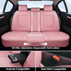 Coverado Car Seat Covers Full Set, Automotive Front and Rear Seat Covers with Backrest, Nappa Leather Car Seat Protectors Wat