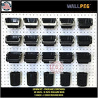 WallPeg Pegboard Bins & Cups - 15 each 5" Bins and 5 each 5" Cups - Hooks to Peg Board Panel Organize Hardware Arrange Access