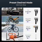YOUNGDO Tire Inflator Portable Air Compressor, 150 PSI Air Pump with Pressure Gauge and LED Light for Car, Motorcycle, Bike and Balls