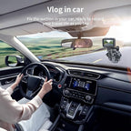 TELESIN Suction Cup Car Mount with Phone Holder, Windshield Window Dashboard Boats Vehicle Attach for DJI Action 6 5 Pro Action 4 3 GoPro Max Mini Hero 13 12 11 10 9 Insta360 X5 X4 X3 Ace Pro Pocket 3