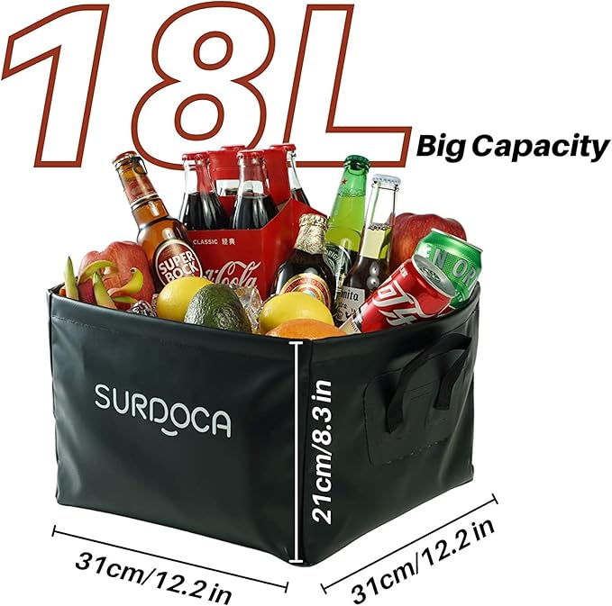 SURDOCA Fully Waterproof Car Trunk Organizer, Foldable Truck Organizer, Multifunctional Collapsible Car Storage Bag, Anti-Mud
