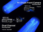 Pelsee P1 Duo 4K Dash Cam Front and Rear, 64GB SD Card, 4K+1080P Dual Dash Camera for Cars, Wi-Fi & App Control, 1.5’’IPS Dis
