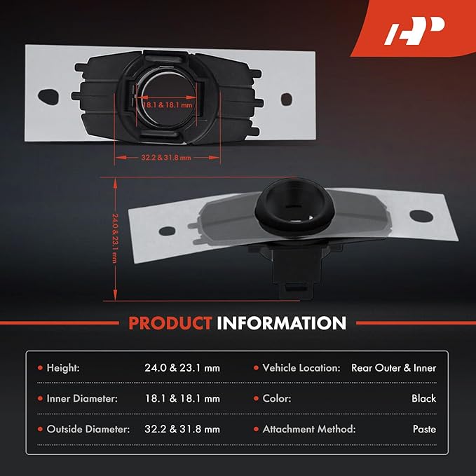 A-Premium 4-PC Rear Inner and Outer Parking Assist Sensor Retainer Bezels Compatible with Toyota Models - Tundra 2022 2023 20