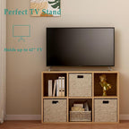 OSCHF 6-Cube Storage Shelf Bookcase - Wooden 3-Tier Floor Standing Open Bookshelf for Home and Office, Display Cabinet, Oak