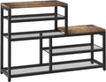 Shoe Rack Bench Shoe Storage Organizer with Seat, 5-Tier Industrial Free Standing Shoe Rack for Entryway, Narrow Shoe Rack Or