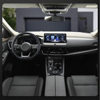 SEG Direct Flat Bottom Steering Wheel Cover, D Shaped Car Wheel Cover 14 1/2-15 in. (37-39 cm), Black Microfiber Leather