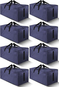 HOMESURE 8 Pack Large Strong Moving Bags with Zippers & Carrying Handles - Water-Resistant - Heavy Duty Storage Tote for Spac